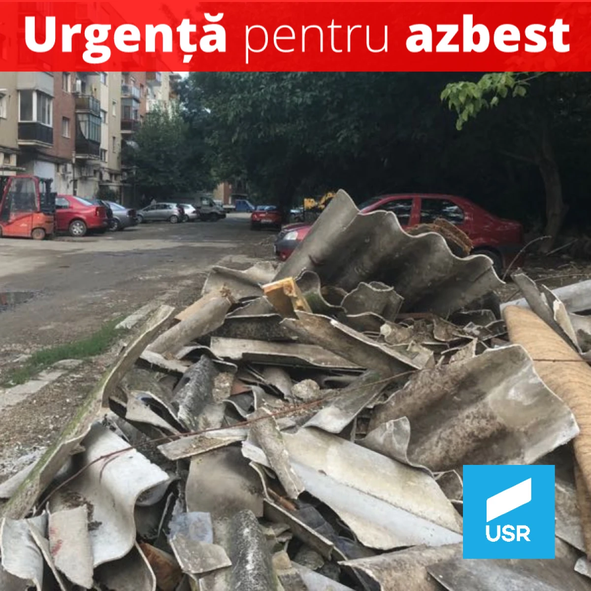 Deșeurile de azbest pun în pericol sănătatea arădenilor. USR Arad cere prefectului convocarea CJSU