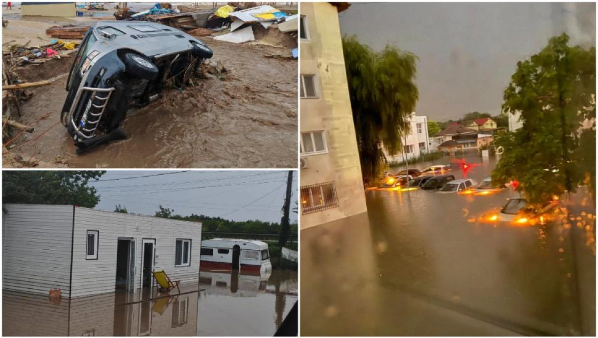 Dezastru pe litoral, unde a fost cod roșu de ploi