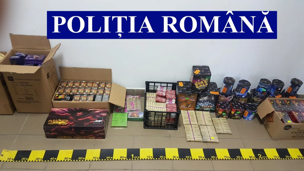 Doi bărbați, dar și o femeie de 40 de ani, prinși cu materiale pirotehnice ilegale