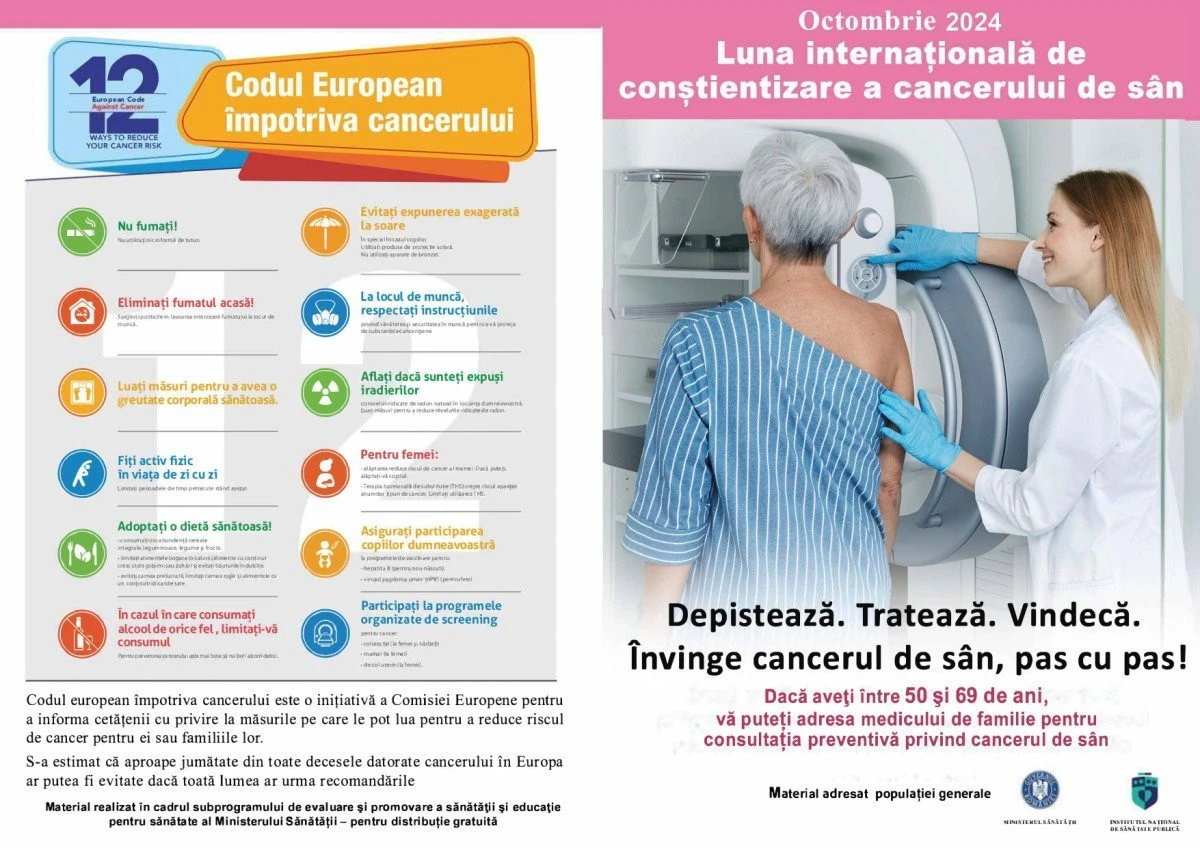 DSP Arad derulează campania - Luna de conştientizare cu privire la cancerul de sân