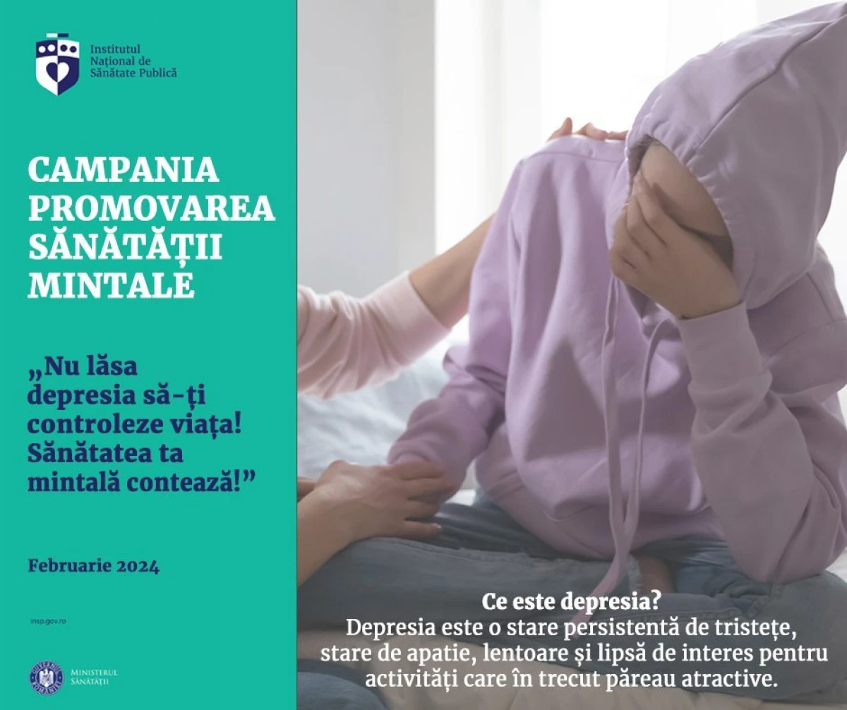 DSP Arad derulează campania Promovarea Sănătății Mintale „Nu lăsa depresia să-ți controleze viața! Sănătatea ta mintală contează!”