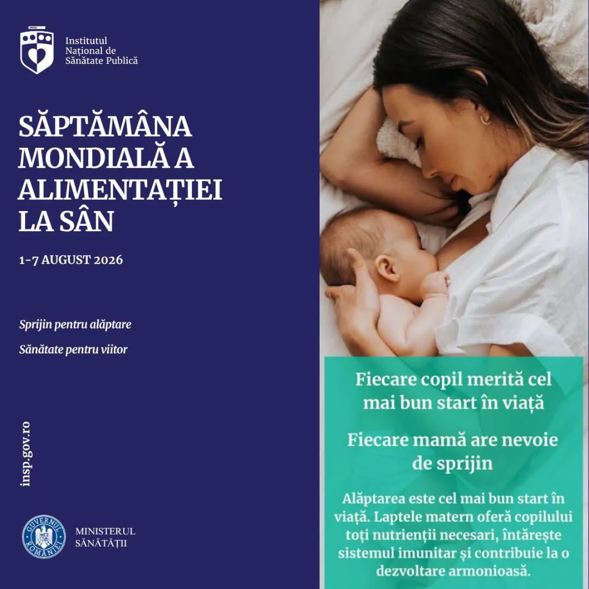 DSP Arad marchează Săptămâna Mondială a Alăptării: „Sprijin pentru alăptare. Sănătate pentru viitor”
