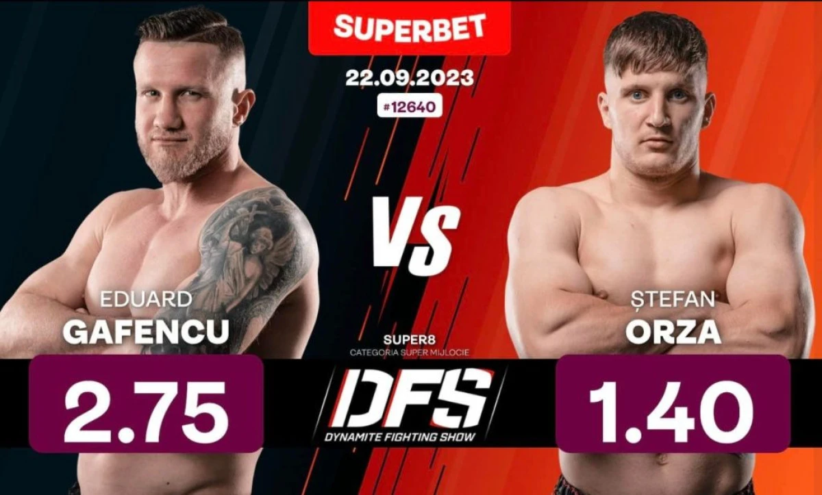 Eduard Gafencu se luptă vineri, în direct la Pro Arena, pentru finala Dynamite Fighting Show
