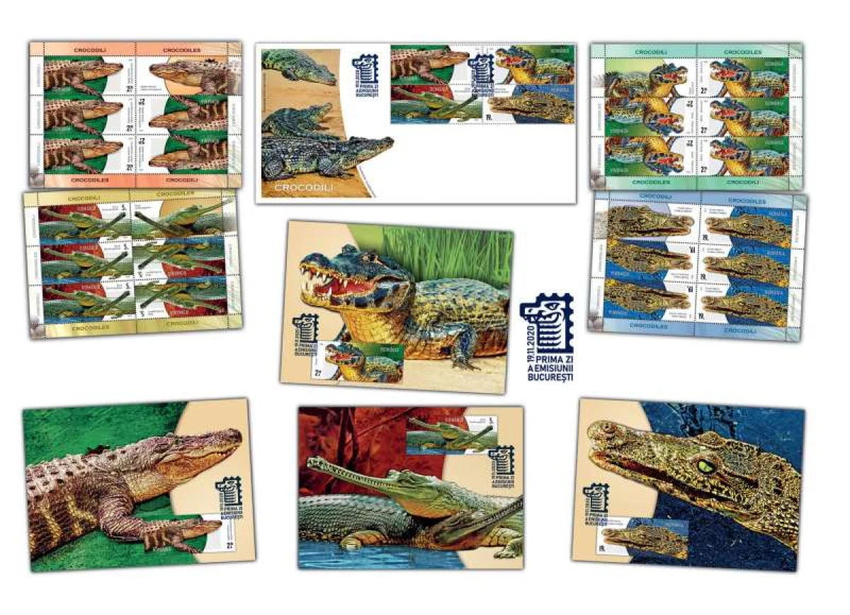 Emisiunea de mărci poştale 'Crocodili' - de joi în magazinele Romfilatelia
