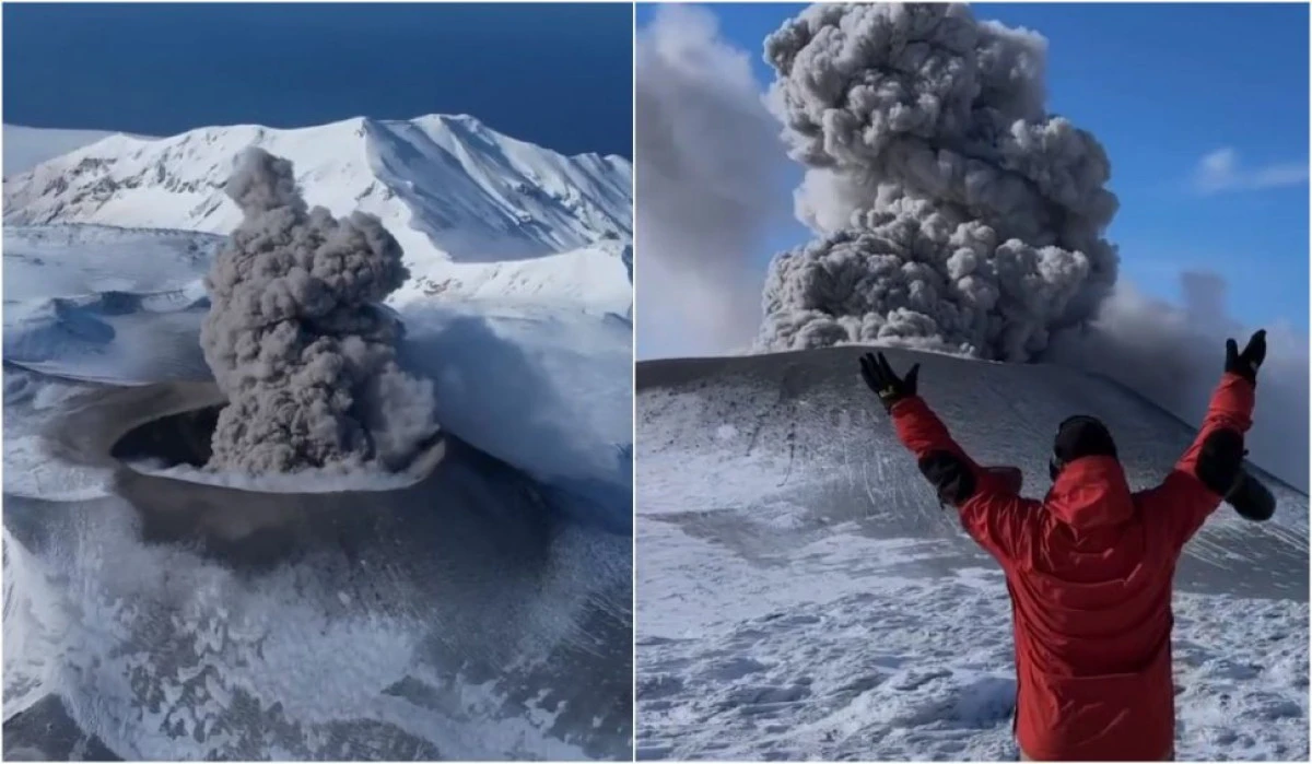 Erupţie spectaculoasă a vulcanului Ebeko, din Insulele Kurile