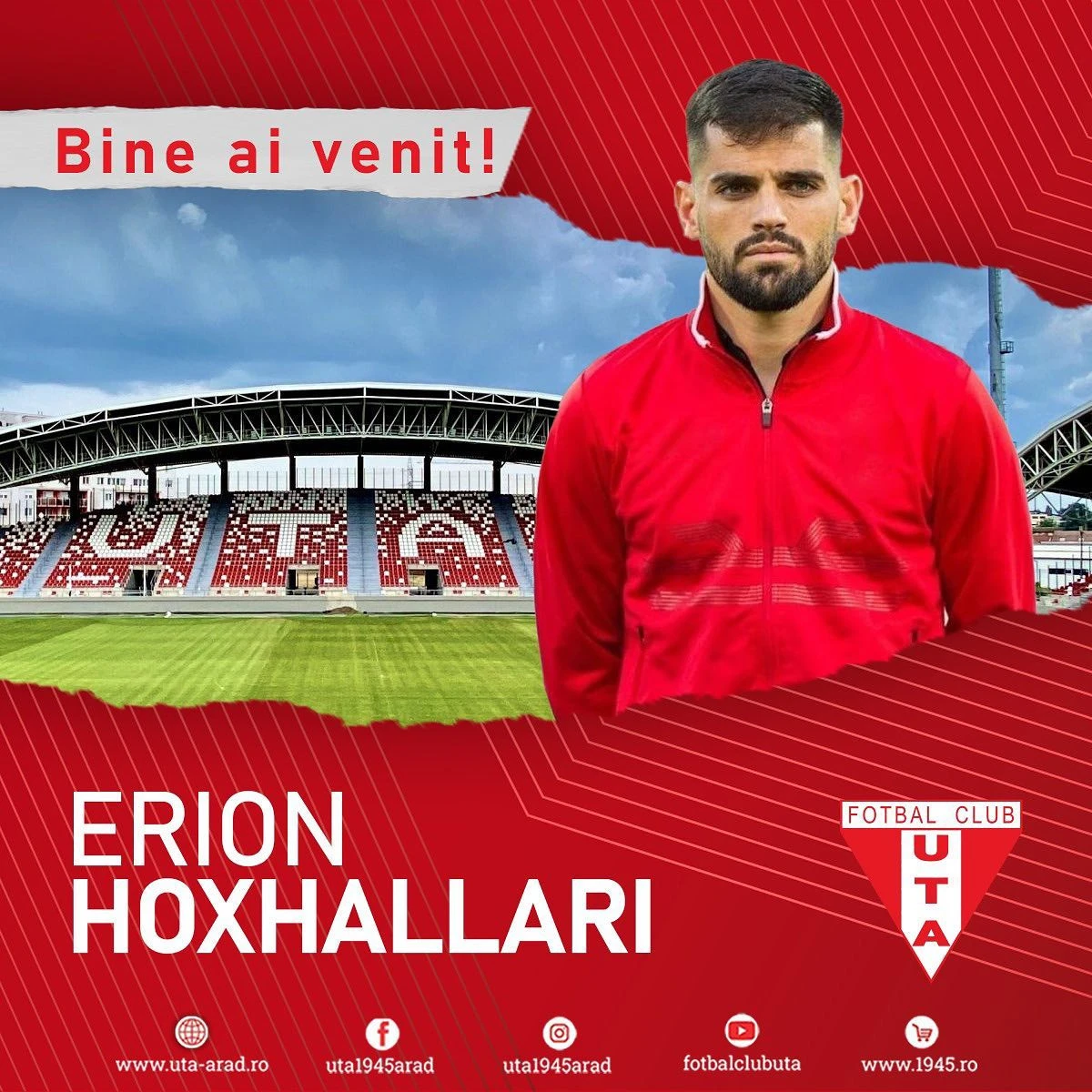 Este oficial: "internaţionalul" albanez Erion Hoxhallari întăreşte defensiva UTA-ei!