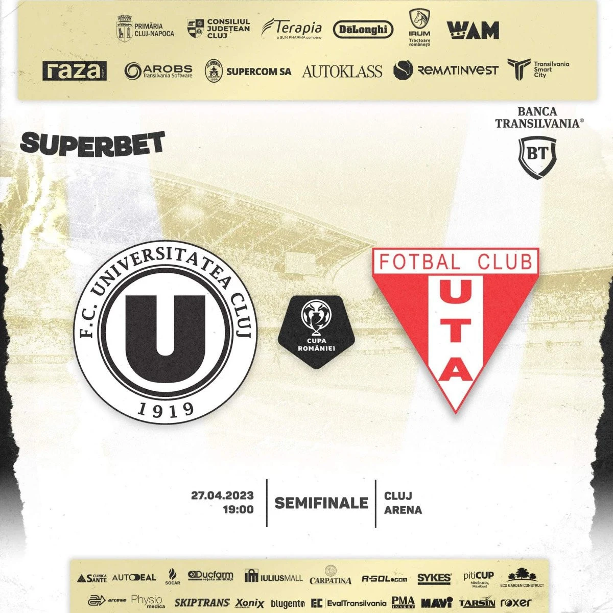 Este oficial: semifinala de Cupă dintre „U” și UTA se joacă pe Cluj Arena!