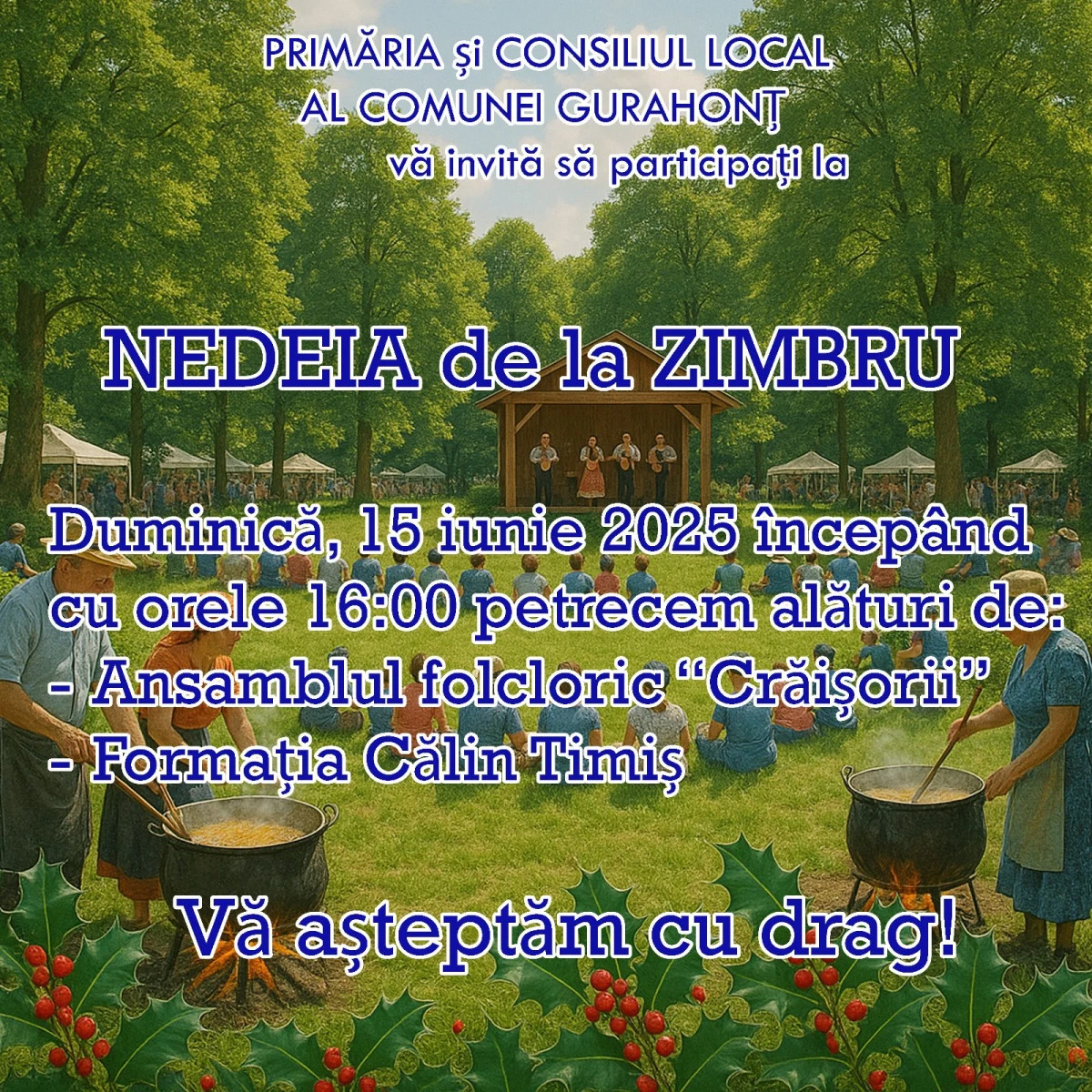Eveniment cultural de marcă în comuna Gurahonț: Nedeia de la Zimbru - 15 iunie