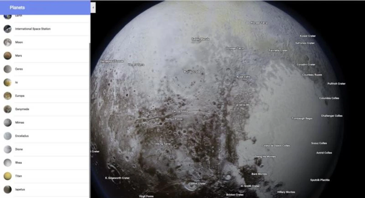 "Explorarea" planetelor este posibilă acum cu Google Maps