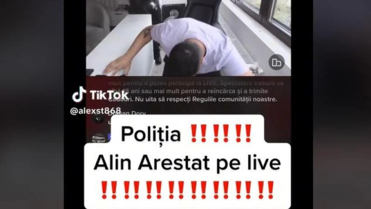 Făcea specacol pe TikTok, iar polițiștii l-au săltat în timp ce era în live