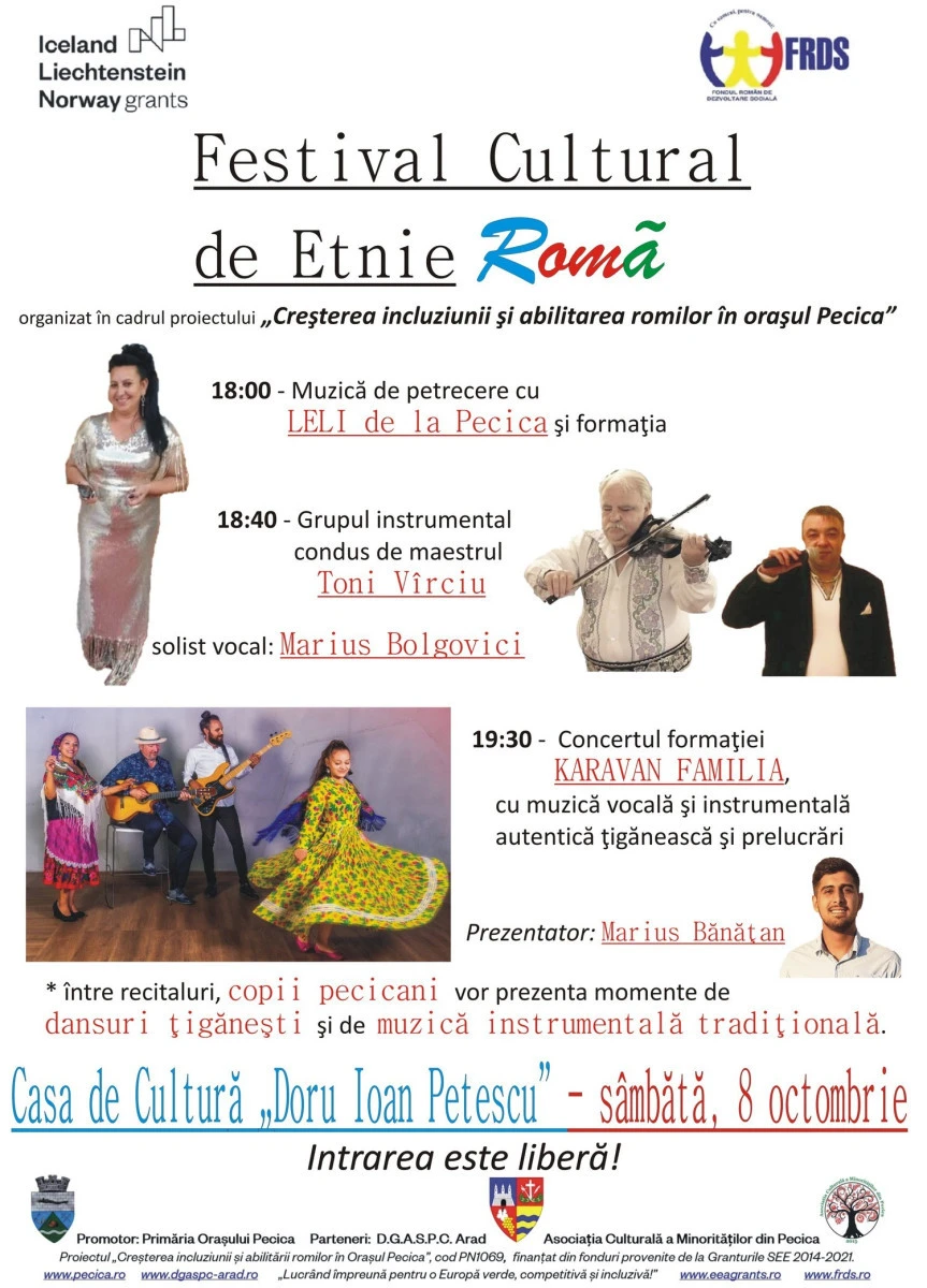 Festival Cultural de Etnie Romă, sâmbătă, la Pecica