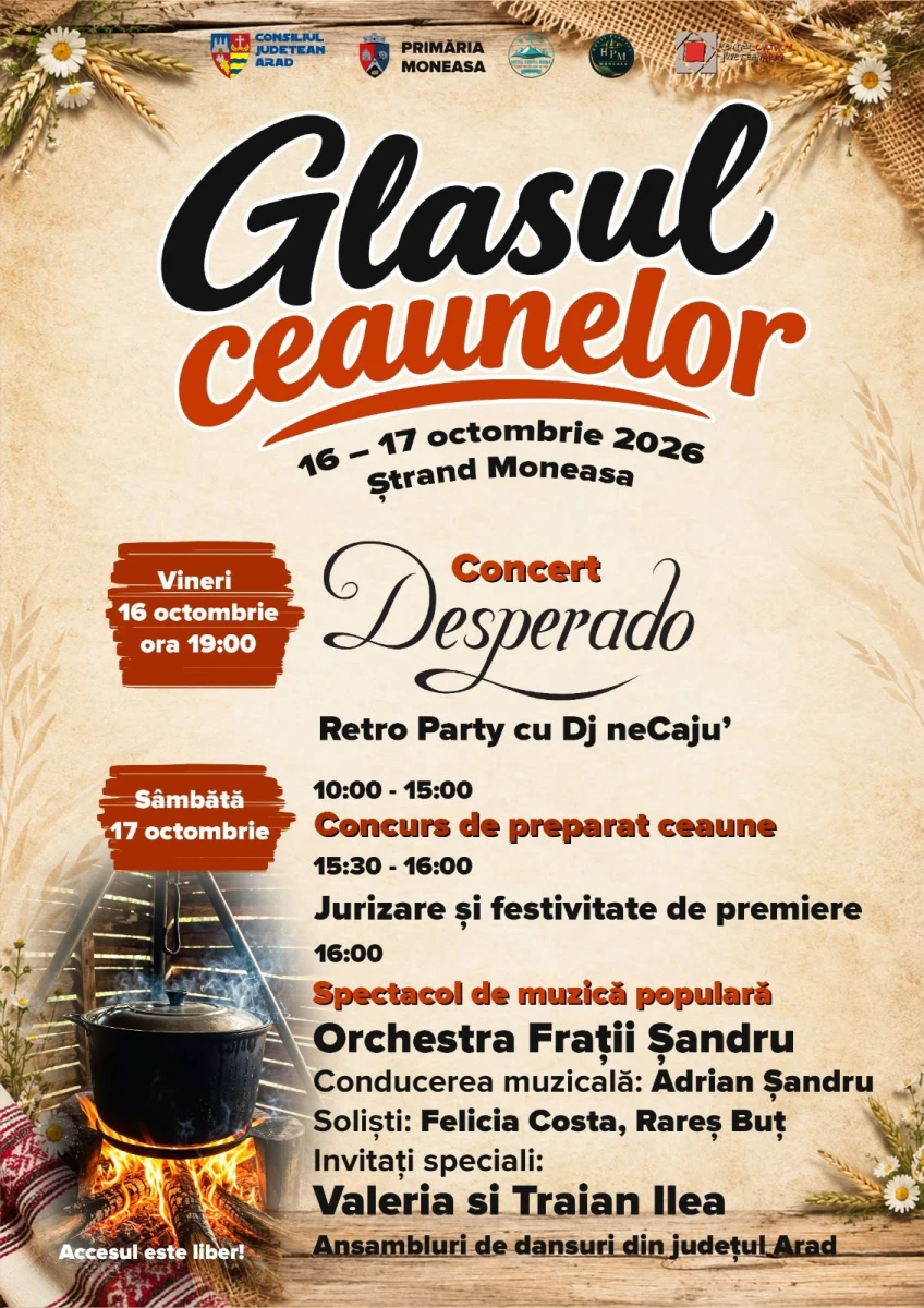 Festivalul „Glasul Ceaunelor” revine la Moneasa, în weekend