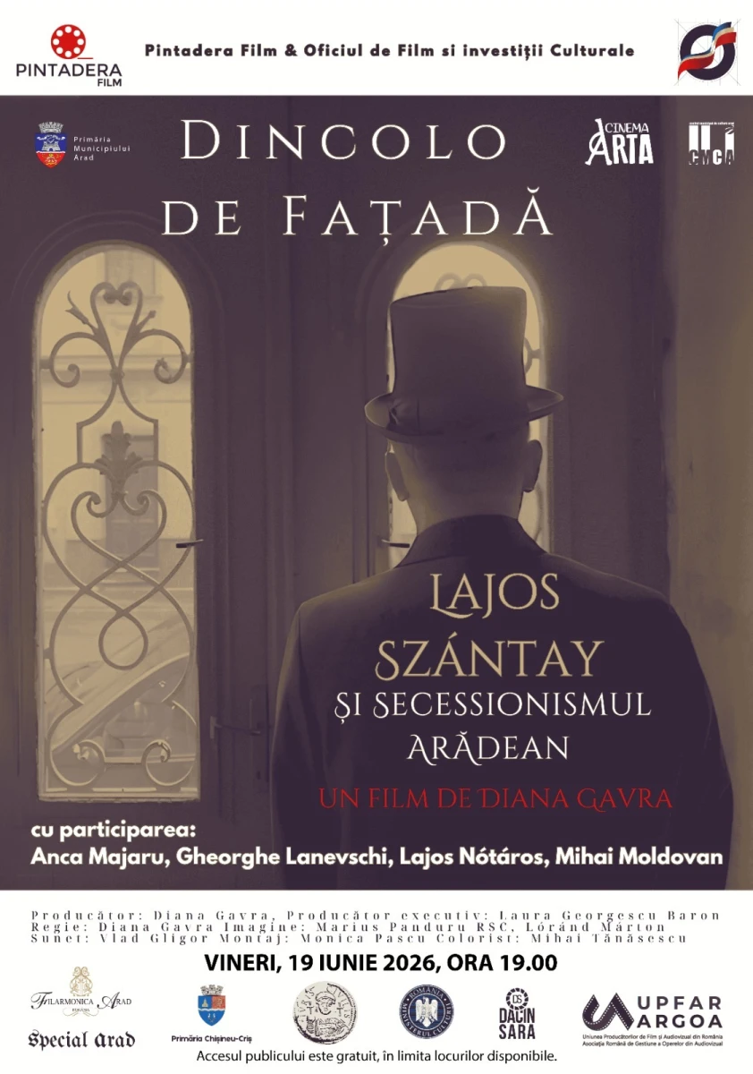 Filmul „Dincolo de fațadă. Lajos Szántay și Secessionismul arădean“, proiectat în prezența producătoarei Diana Gavra, la Cinematograful „Arta“ din Arad