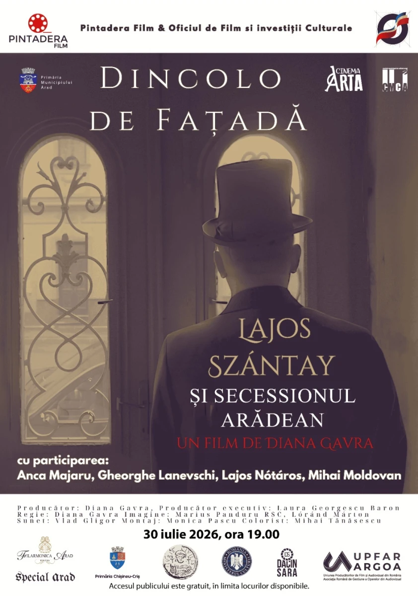 Filmul „Dincolo de fațadă. Lajos Szántay și Secessionul arădean“, reproiectat la Cinematograful „Arta“ din Arad