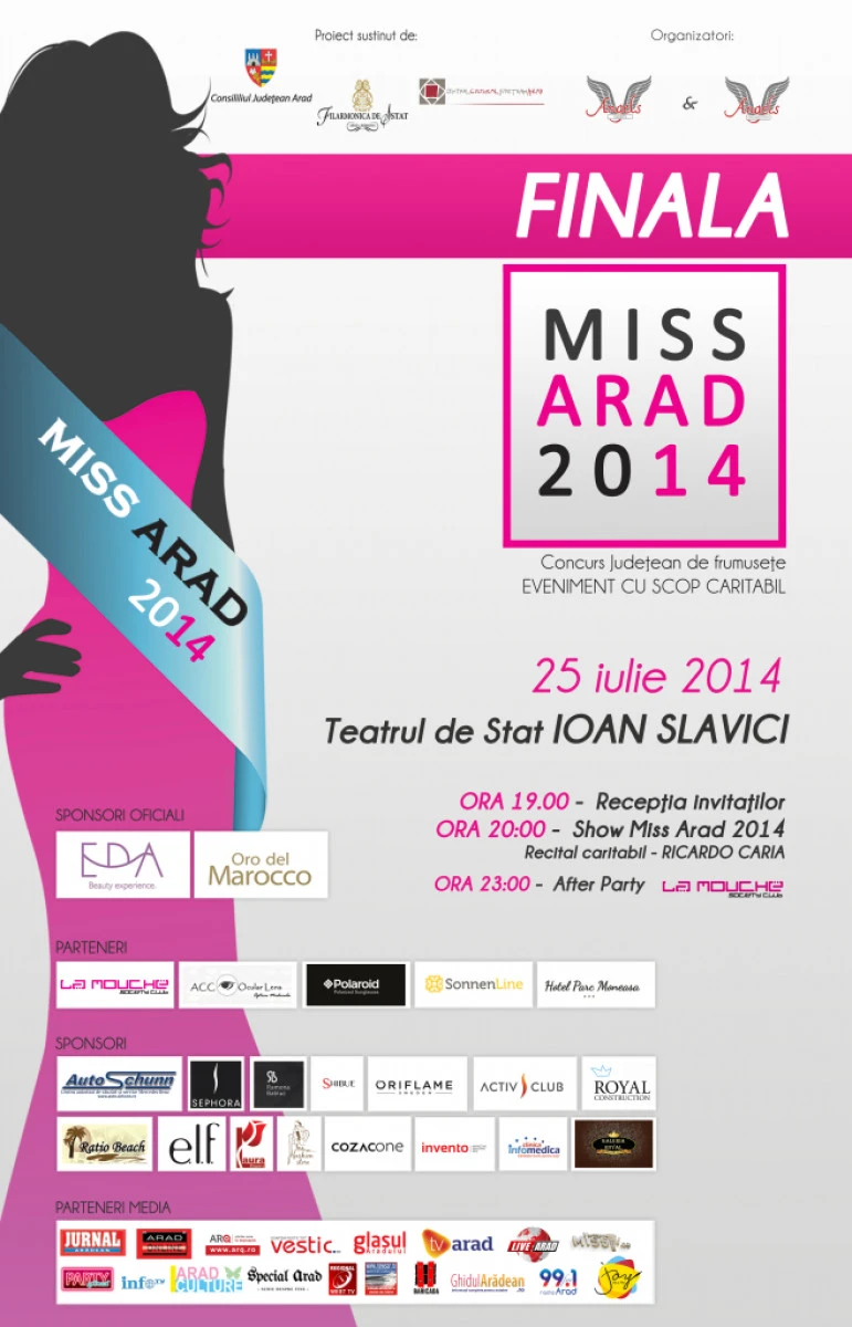 FINALA MISS ARAD 2014, VINERI, LA TEATRUL „IOAN SLAVICI“