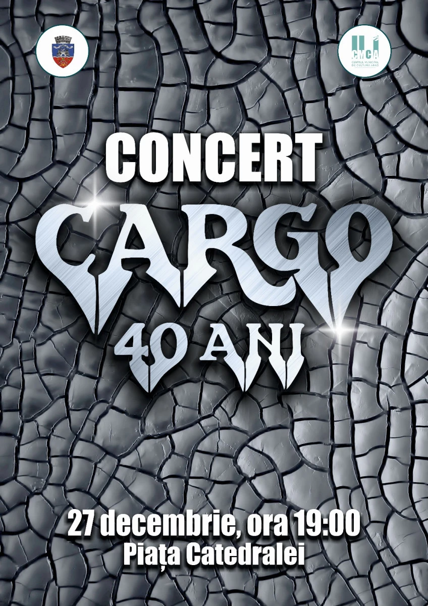 Formația Cargo susține un concert aniversar la Târgul de Crăciun din Arad