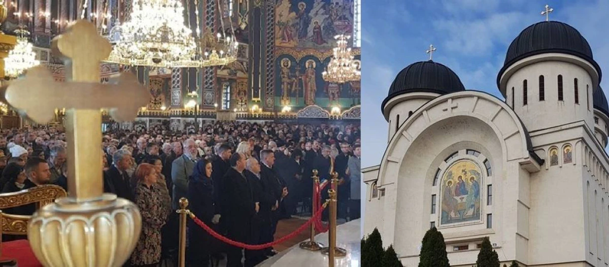 (FOTO) Catedrala Arhiepiscopală, neîncăpătoare pentru sutele de arădeni care au participat la sfințirea picturii
