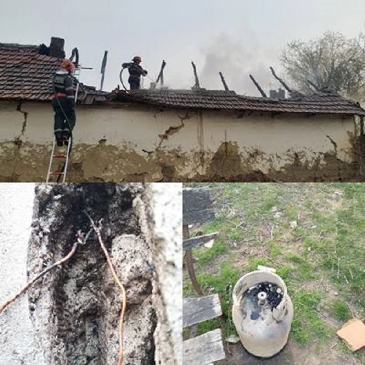 (FOTO) Imaginile inconștienței. Casă din Grăniceri, făcută scrum din cauza unor improvizații electrice