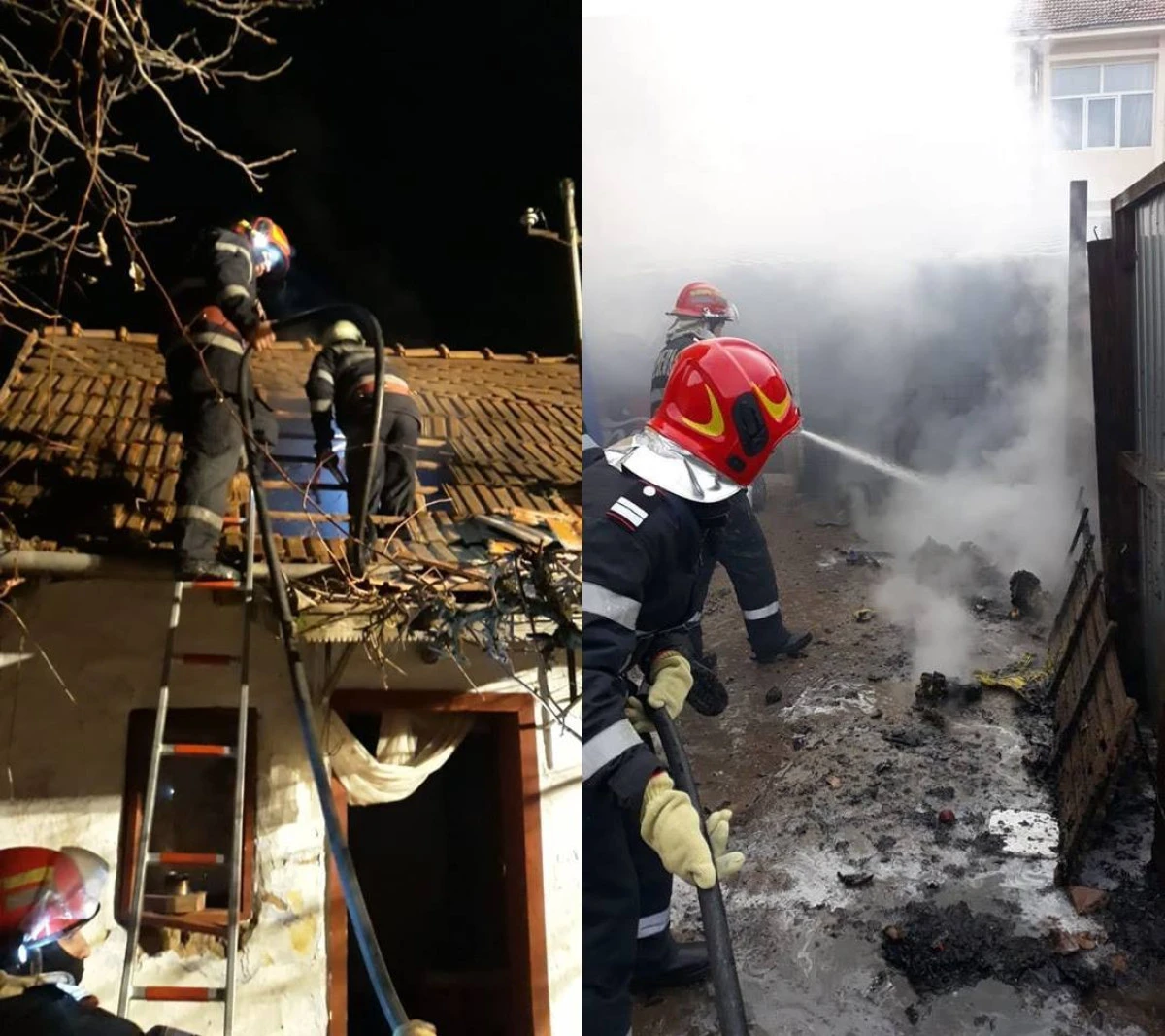(FOTO) Noapte grea pentru pompierii arădeni. Incendii la Ineu și Răpsig