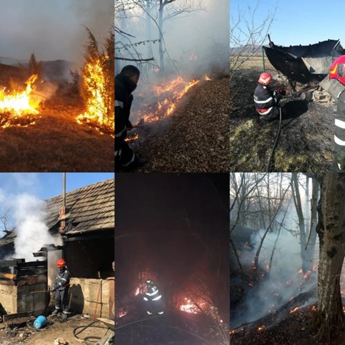 (FOTO) Weekend de foc pentru pompierii arădeni. 37 de incendii, dintre care 32 de vegetație uscată