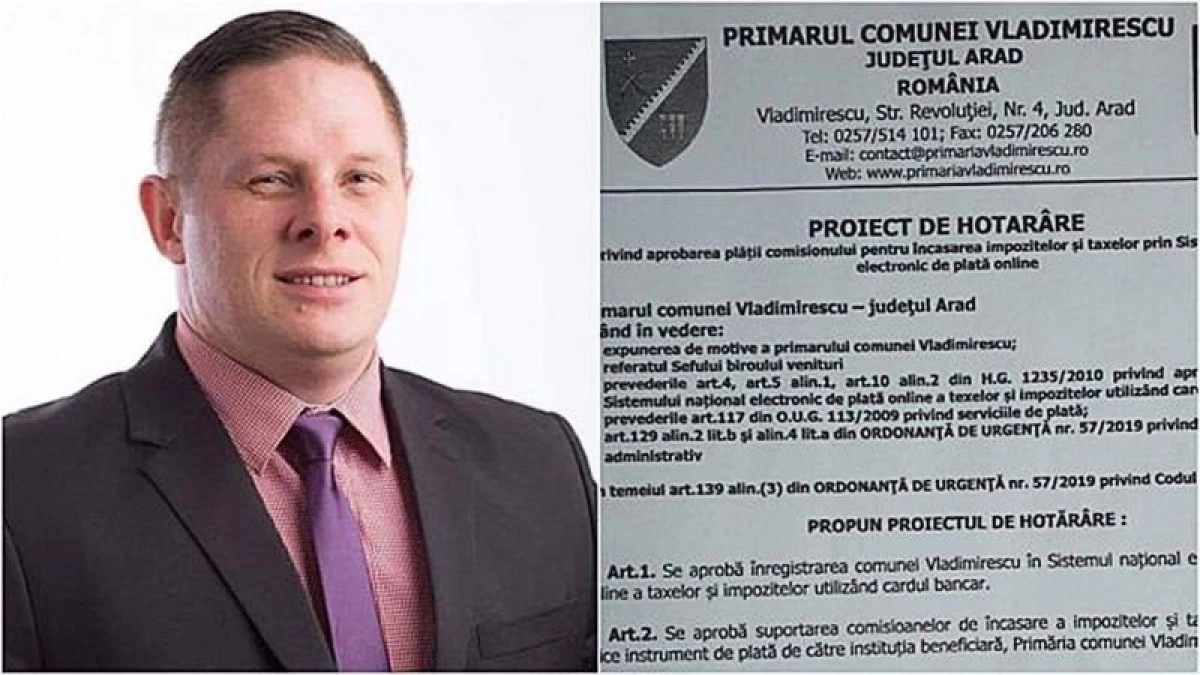 Francisc Kempf: Cetăţenii comunei Vladimirescu și satelor arondate vor putea plăti taxele si impozitele ONLINE