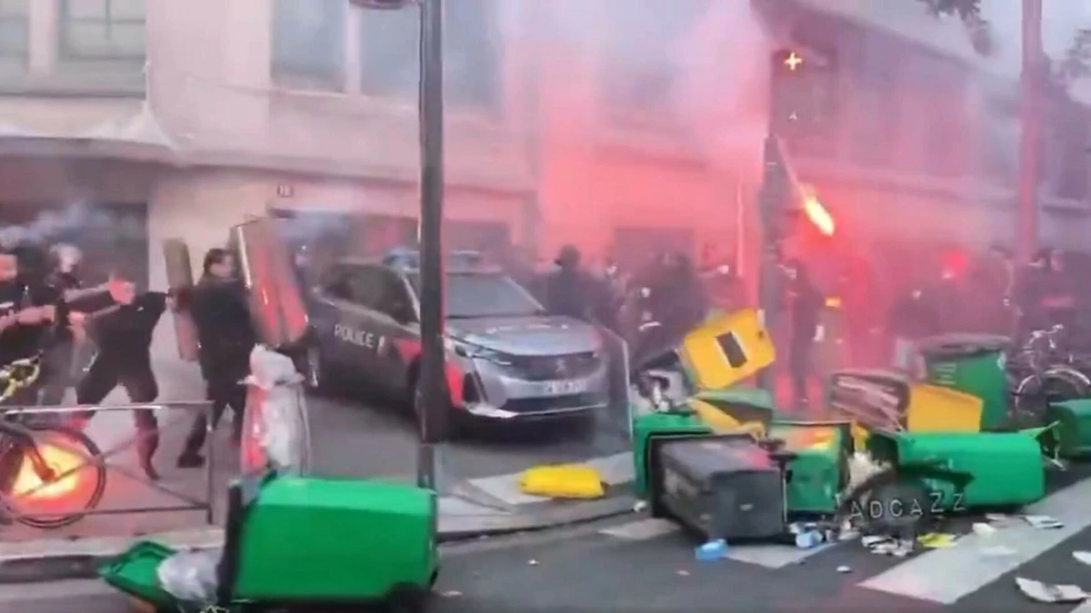 Franța se confruntă miercuri cu proteste masive, iar zeci de persoane au fost reținute în zona Parisului