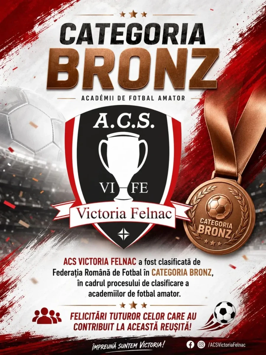 FRF a validat munca de la Victoria Felnac: clasificare "Bronz" pentru centrul de copii și juniori