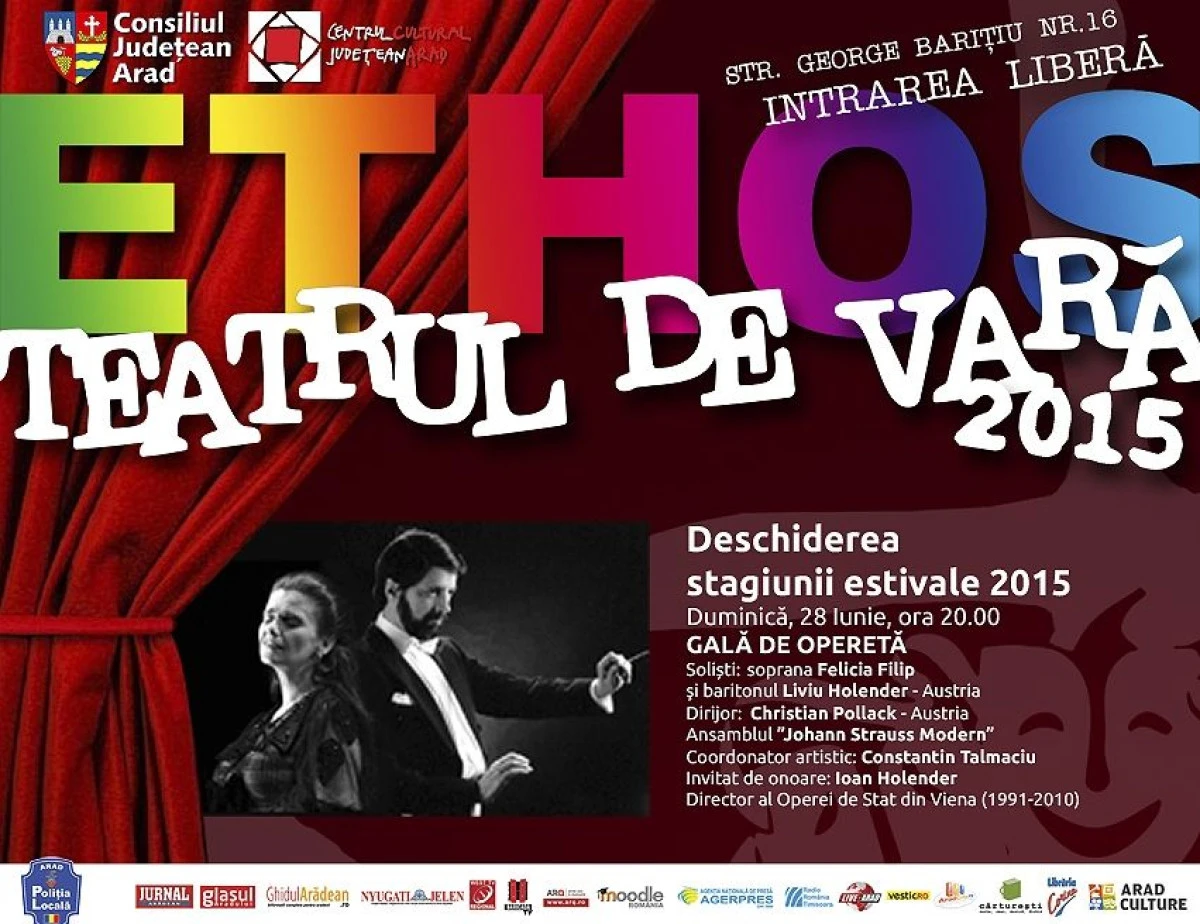 GALA DE OPERETA LA DESCHIDEREA CELEI DE-A TREIA STAGIUNI ESTIVALE A TEATRULUI  DE VARA ETHOS