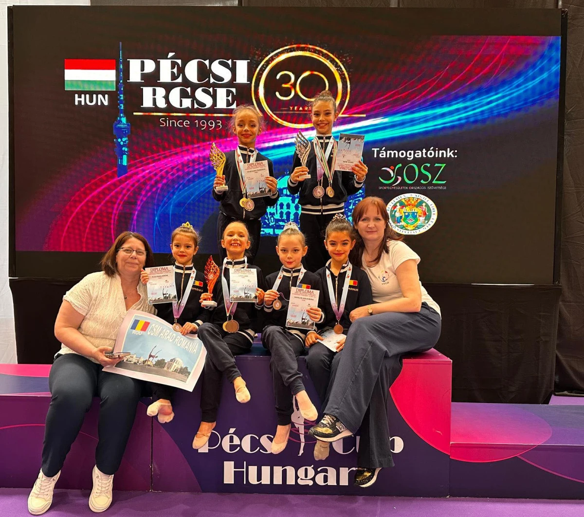 Gimnastele CSM-ului arădean au strălucit pe covorul ritmicii, la Pecs Cup! (FOTO)