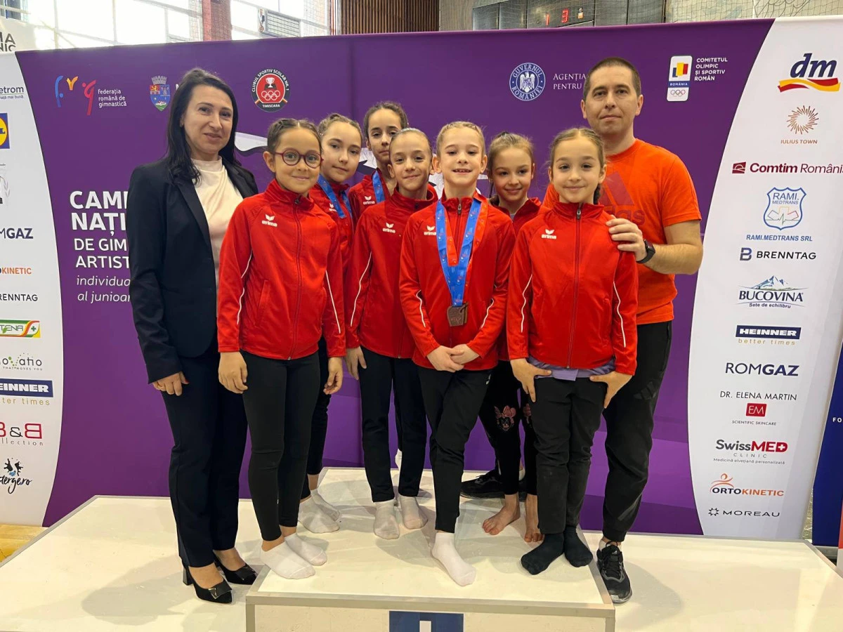 Gimnastele junioare au dus CSM Arad pe podiumul național! Natalia Kapca, medaliată cu aur (FOTO)