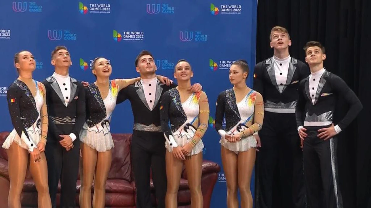 Gimnastul arădean Darius Branda a urcat pe podiumul mondial de aerobic! (FOTO)