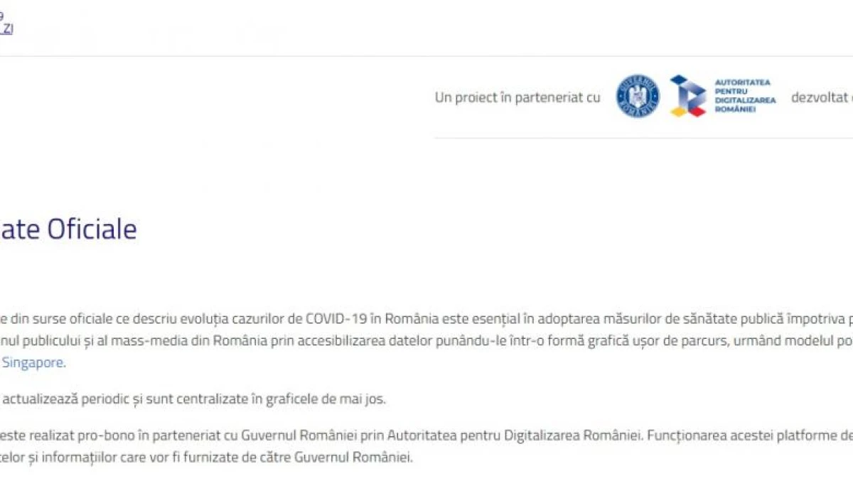Guvernul a lansat un nou site oficial cu informații la zi despre evoluția cazurilor de coronavirus în România
