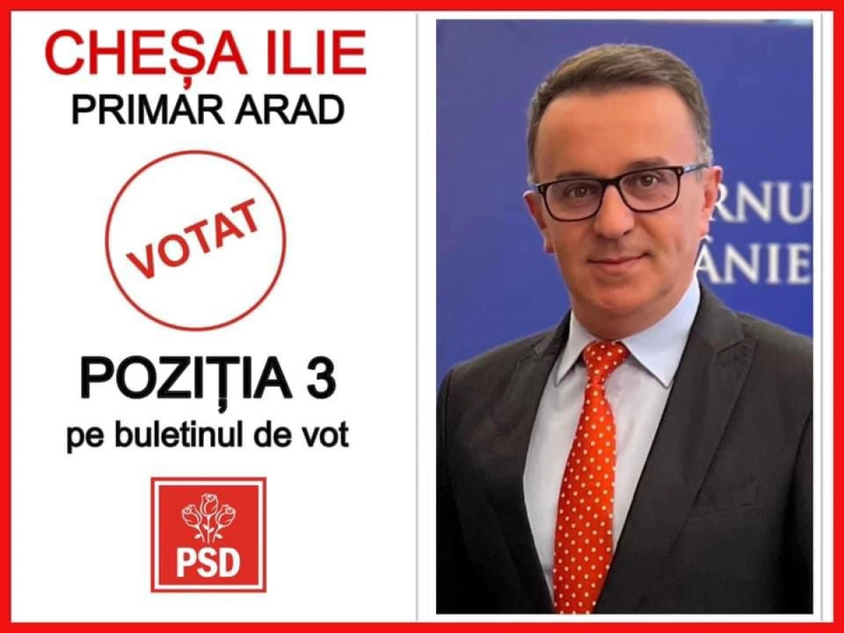 Ilie Cheșa: Împreună aducem schimbarea! Votați PSD atât la Primăria Aradului, cât și la Consiliul Local!