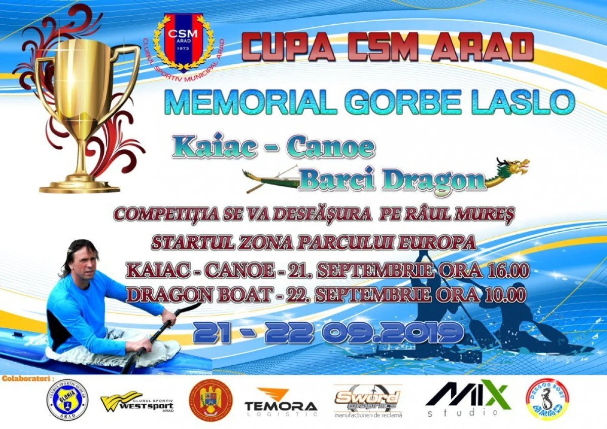 În weekend e Cupa CSM Arad - Memorial Gorbe Laslo la kaiac