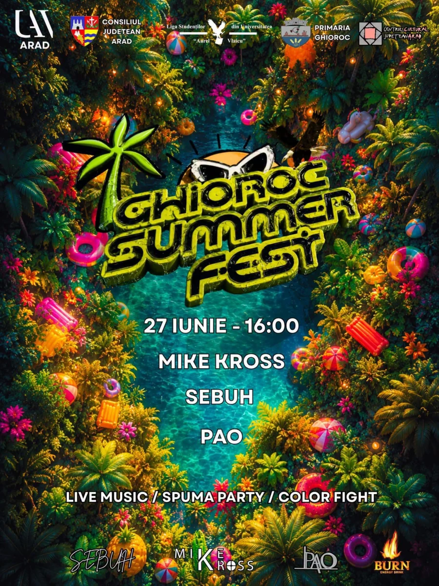 Începe Ghioroc Summer Fest 2026! Color Fight, petreceri cu spumă și noi atracții pe „Litoralul Vestului”