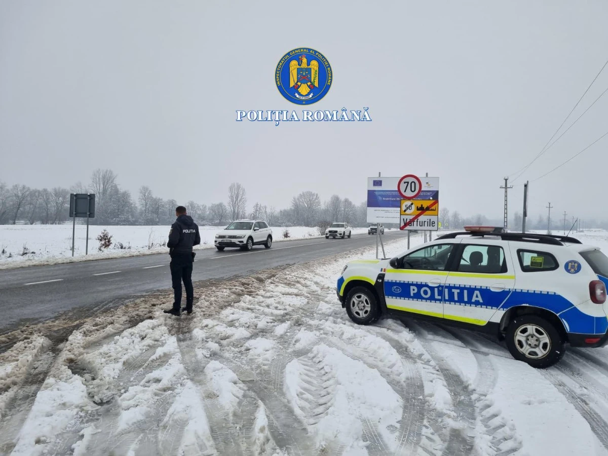 IPJ Arad avertizează: circulație în condiții de iarnă pe drumurile din județ