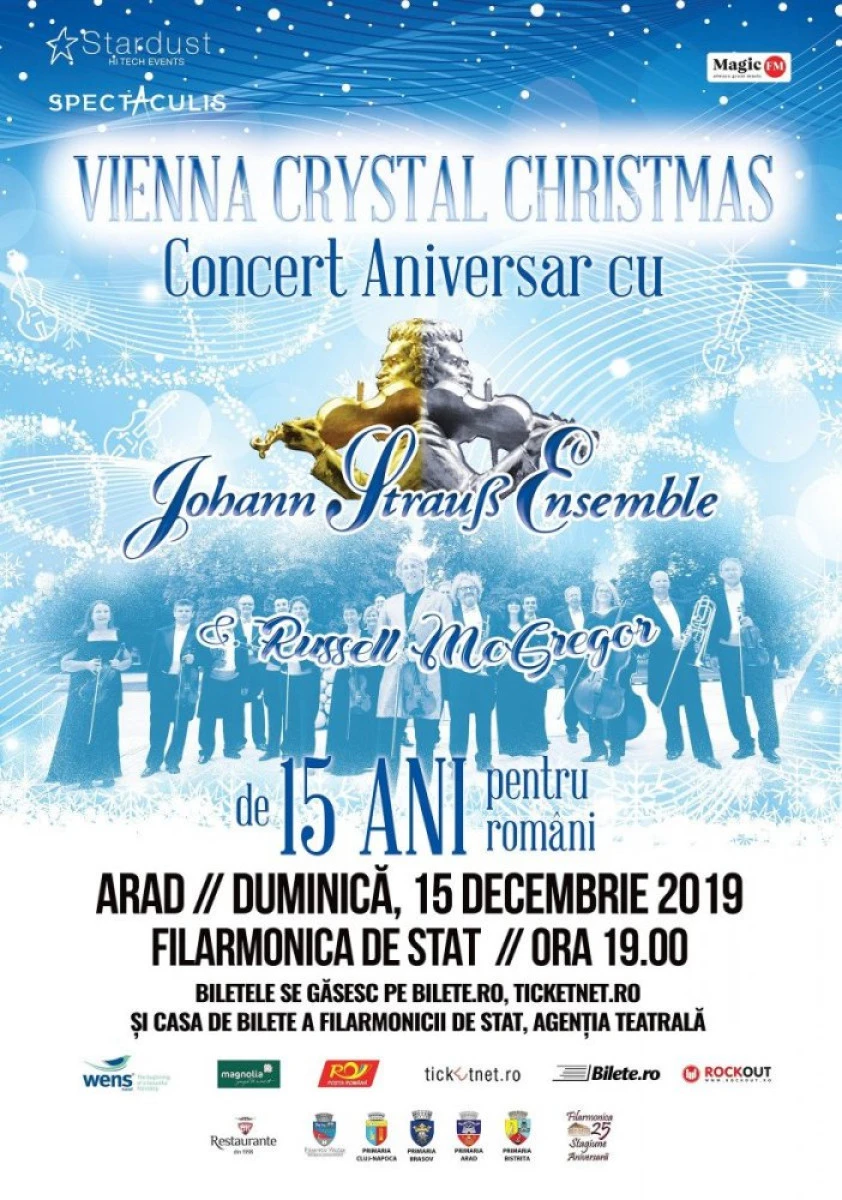 Johann Strauss Ensemble, pe 15 decembrie, la Filarmonica de Stat Arad