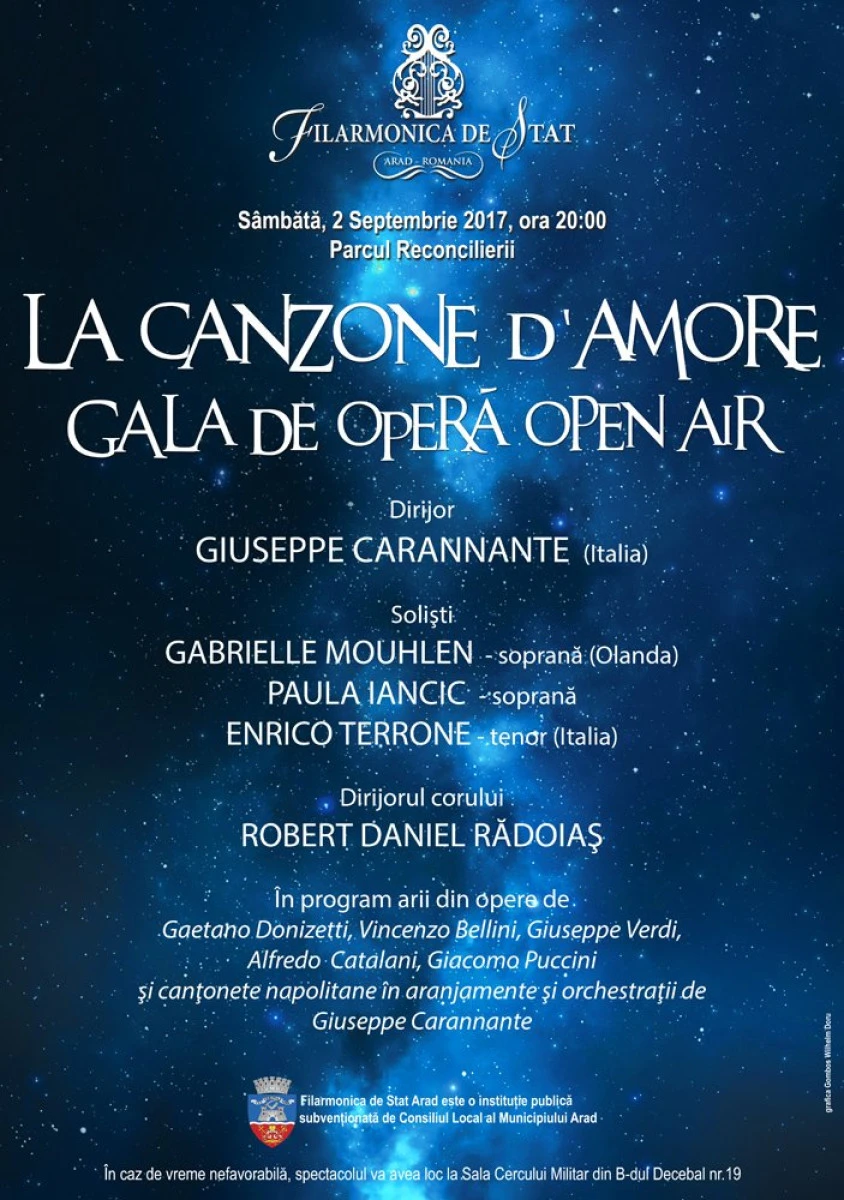La canzone d’Amore - Gala de Operă Open Air, în Parcul Reconcilierii