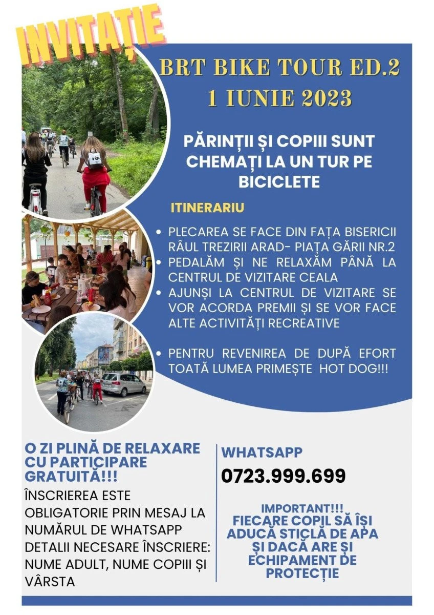 „La pedală" de Ziua Copilului, la ediția a II-a de BRT Bike Tour