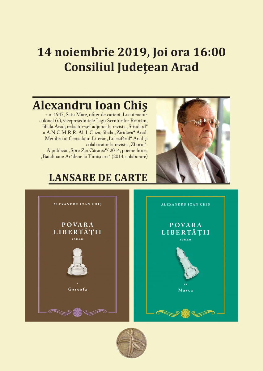 Lansare de carte, joi, la Consiliul Judeţean Arad