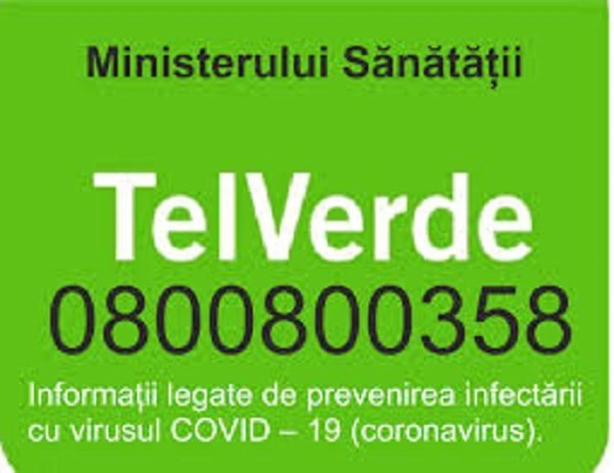 Linie TELVERDE pentru cei care vor să afle informaţii legate de prevenirea infectării cu virusul COVID-19