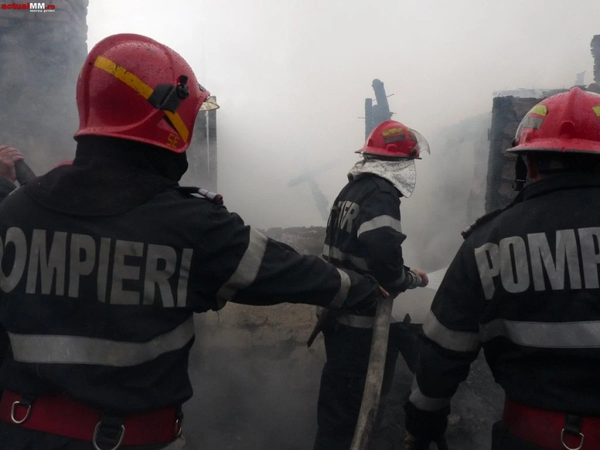 LOCOMOTIVA UNUI TREN CARE TRANSPORTA 32 DE VAGOANE CU TITEI A LUAT FOC