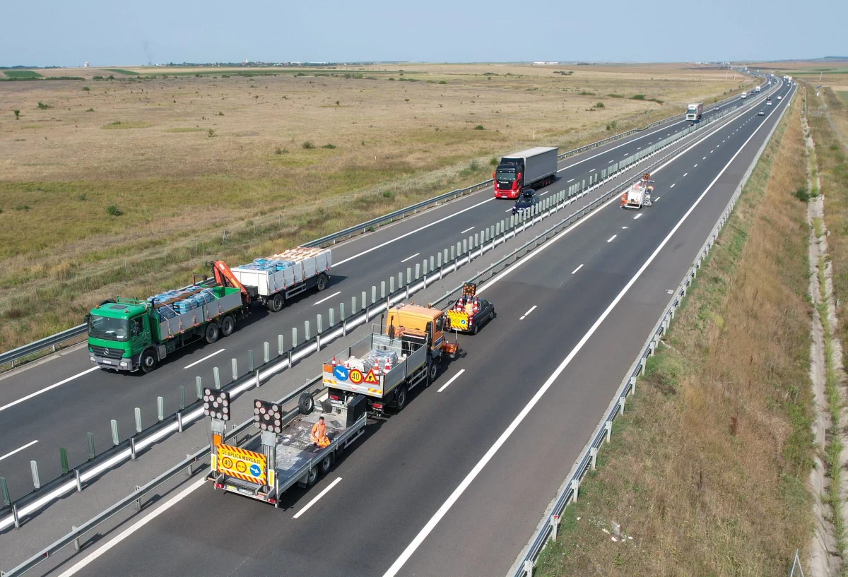 Lucrări de marcaje pe A1 și A11, în Arad. Restricții temporare de circulație până la jumătatea lui decembrie