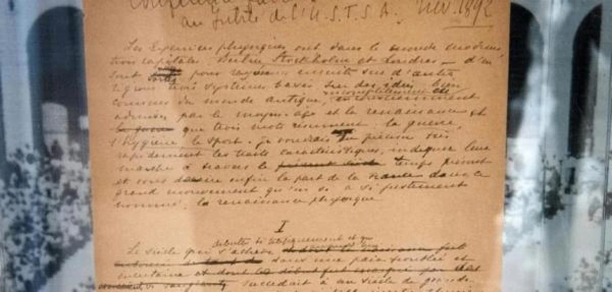 Manuscrisul original al manifestului Jocurilor Olimpice a fost vândut pentru 8,8 milioane de dolari