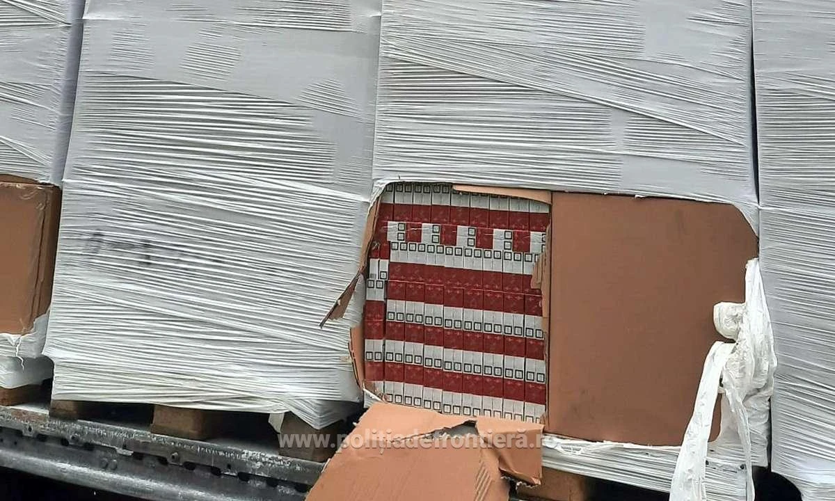 Mega captură de țigări în valoare de 1,5 milioane de euro, la P.T.F. Nădlac II