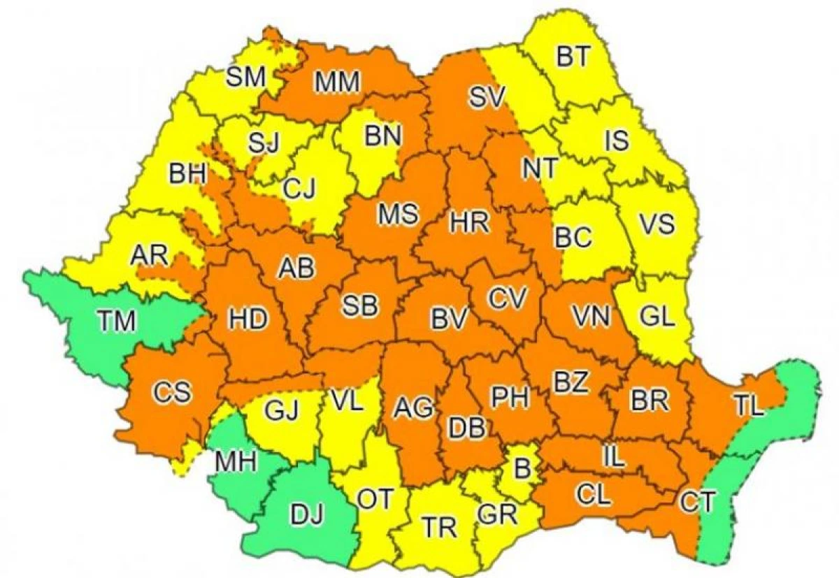 Meteorologii anunță un nou Cod portocaliu de ploi în aproape toată țara