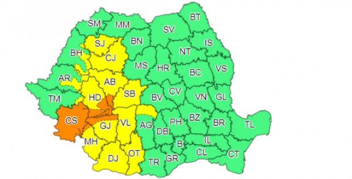 Meteorologii au emis Cod Portocaliu și Cod Galben în jumătate de țară