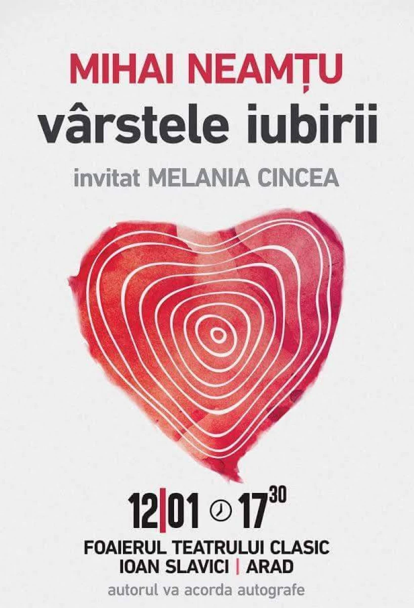Mihail Neamțu lansează ”Vârstele iubirii” la Teatrul Ioan Slavici