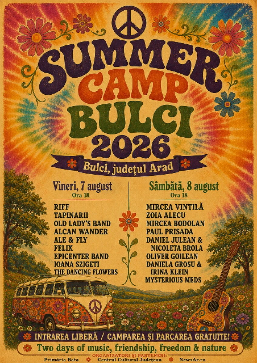 Mircea Vintilă, Zoia Alecu, Mircea Bodolan, RIFF și Țapinarii la Summer Camp Bulci 2026