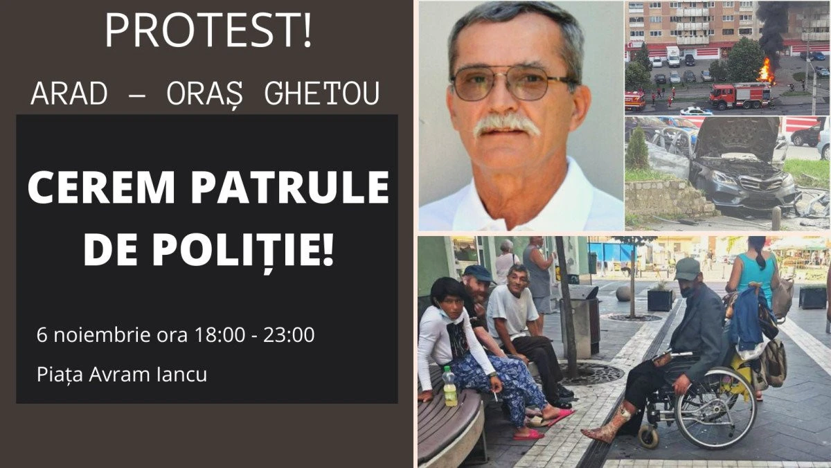 Miting împotriva transformării Aradului într-un oraș ghetou